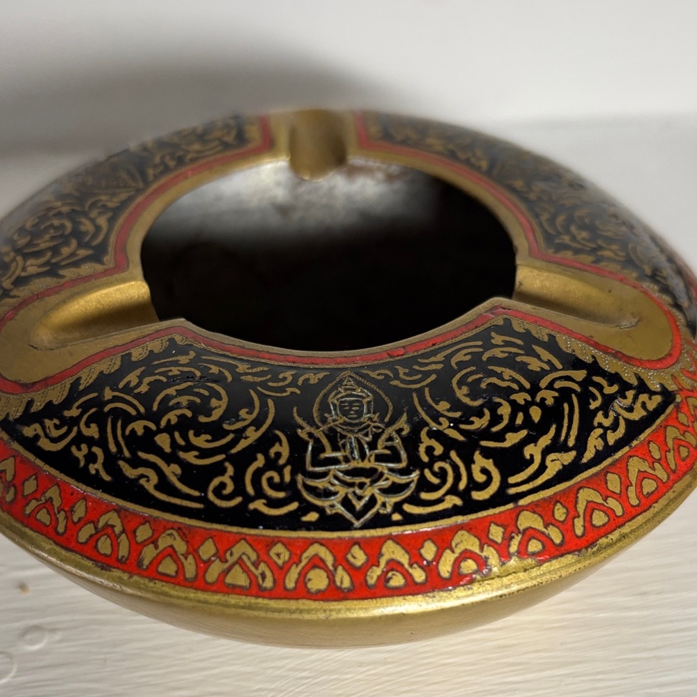 Small Painted Brass Ashtray